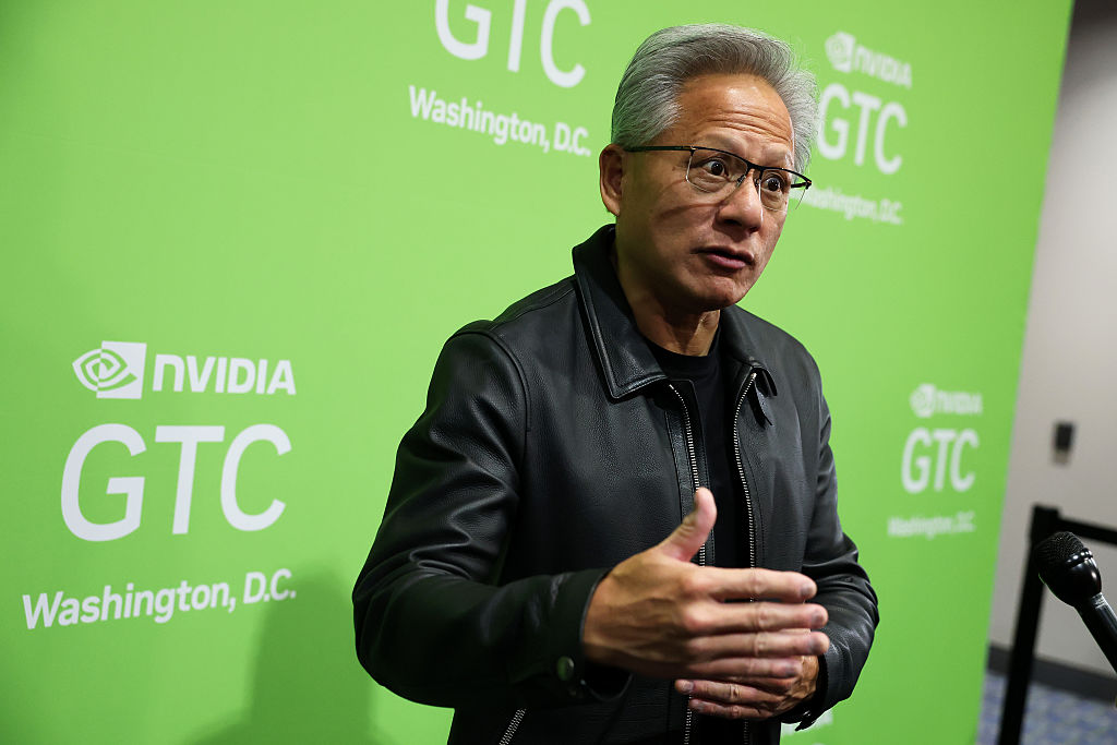 Huang’s presentation at the company’s GTC conference was calibrated to fit neatly into the Trump administration’s policy agenda.