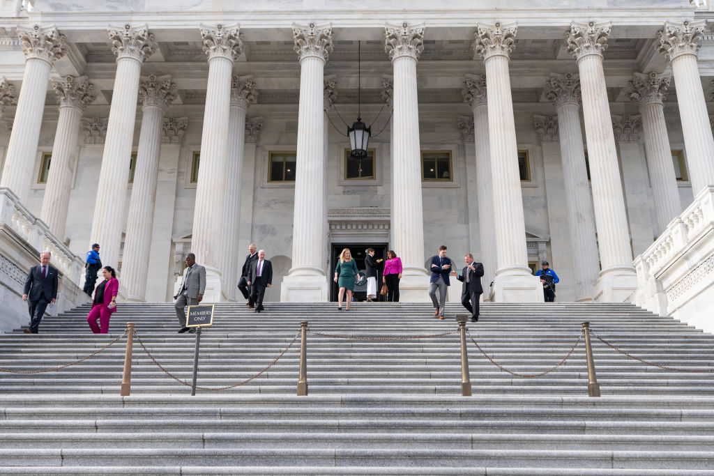 Members of Congress on the Capitol steps