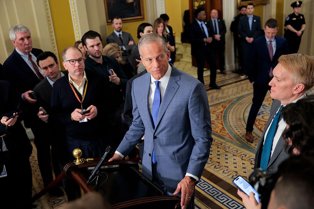Thune reiterated “we want to” get a vote on the SAVE America Act but not during the ongoing Department of Homeland Security funding shutdown.