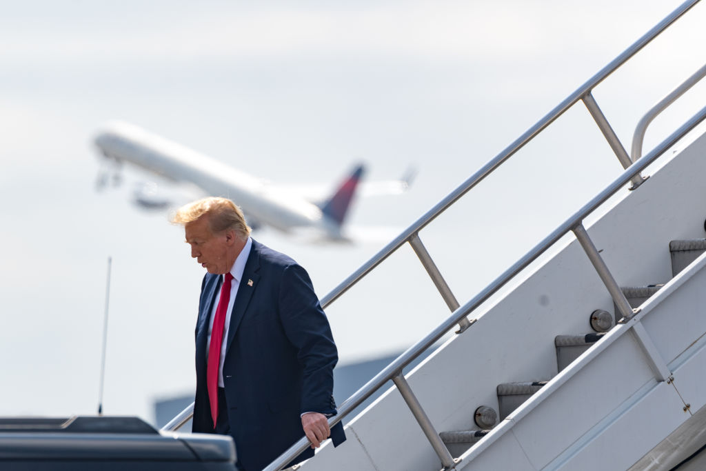 Donald Trump arrives in Atlanta
