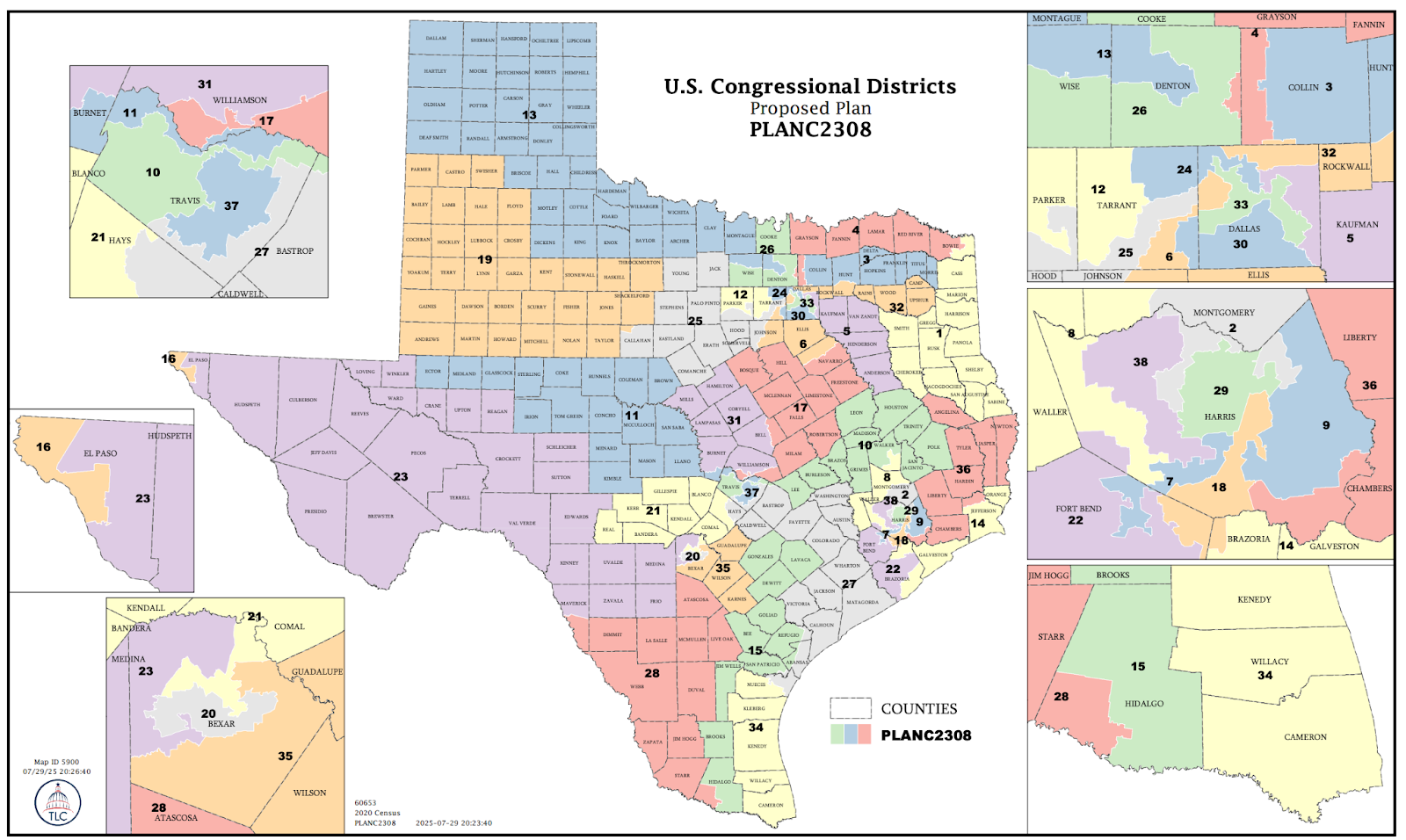 Texas Republicans have released their proposal to redraw the state’s congressional districts, attempting to wash the state in red ahead of the 2026 midterm elections.