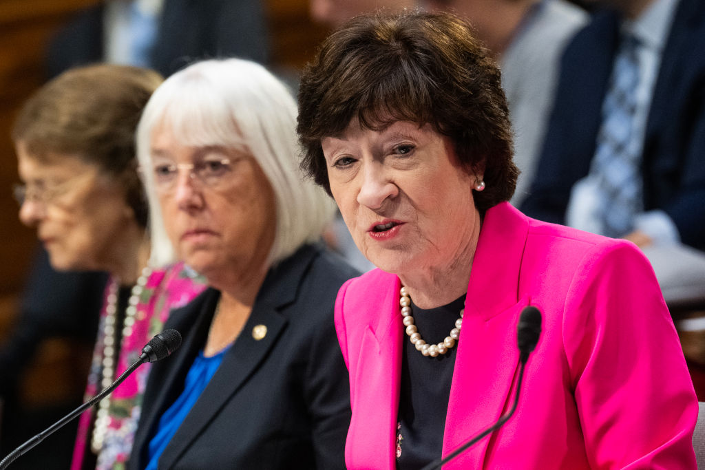 Sen. Susan Collins, R-Maine, Chair Patty Murray, D-Wash., and Dianne Feinstein, D-Calif., conduct the Senate Appropriations Committee markup of the "Military Construction, Veterans Affairs, and Related Agencies Appropriations Act, 2024," and the "Agriculture, Rural Development, Food and Drug Administration, and Related Agencies Appropriations Act, 2024."