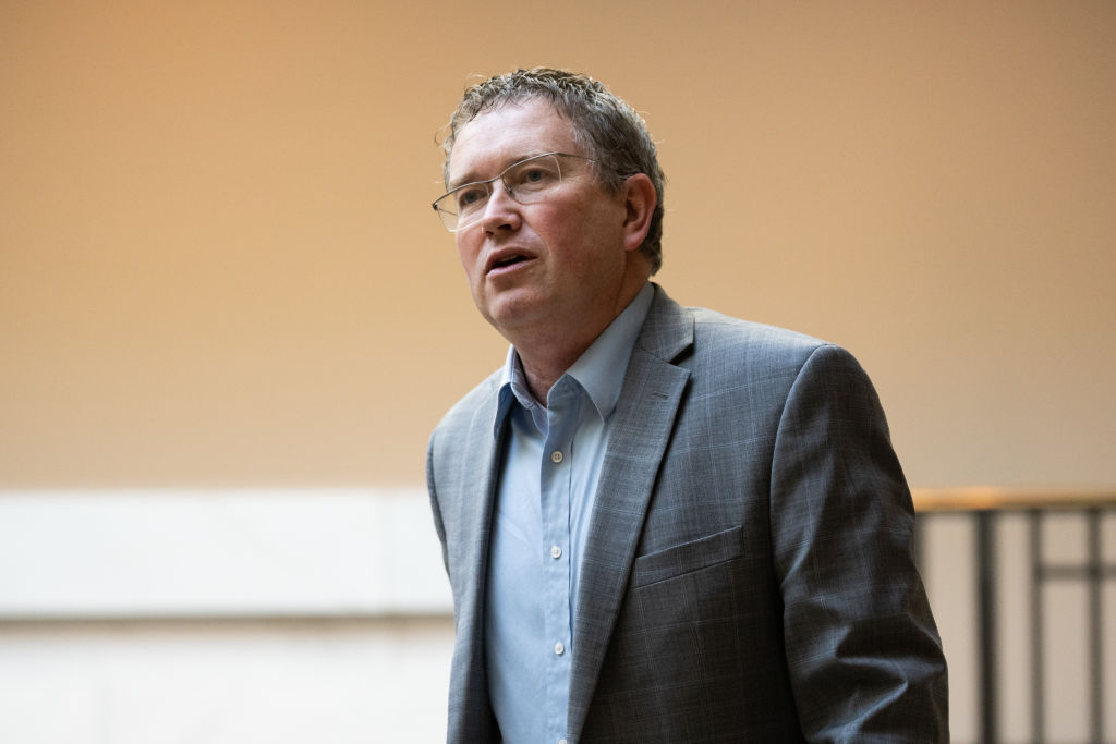 Speaker Mike Johnson and Rep. Thomas Massie clashed over GOP leadership’s handling of the Epstein scandal during a closed-door meeting today.