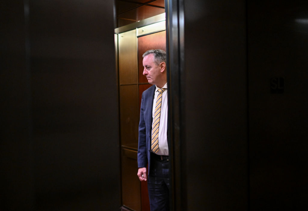 Rep. Brian Fitzpatrick gets on the elevator
