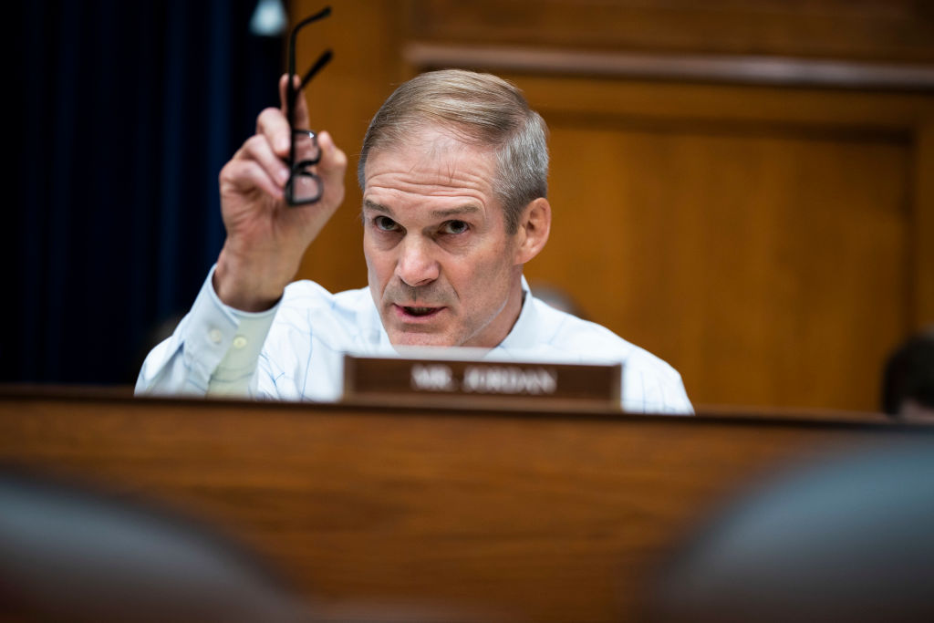 Rep. Jim Jordan (R-Ohio) speaks during a House Oversight and Accountability Committee hearing with Internal Revenue Service whistleblowers on the Biden criminal investigation on Capitol Hill.