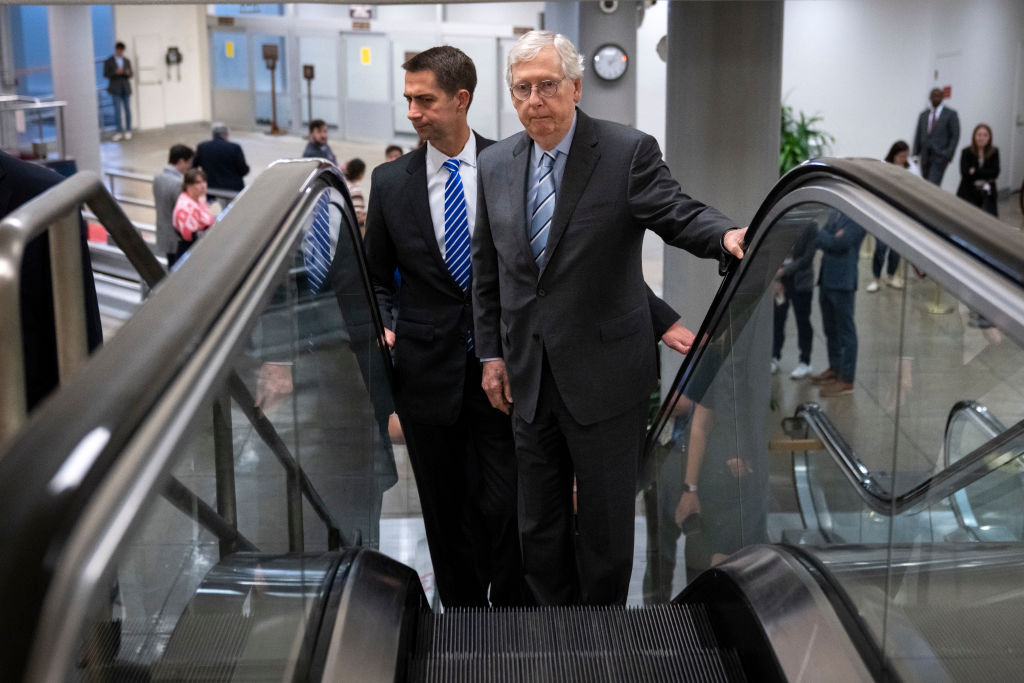 Sen. Tom Cotton (R-AR) and Senate Minority Leader Mitch McConnell (R-KY)